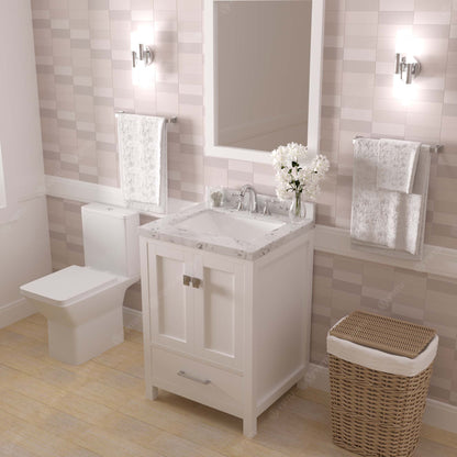 Caroline Avenue 24" Single Bath Vanity Set with Cultured Marble Quartz Top & Rectangular Centered Basin