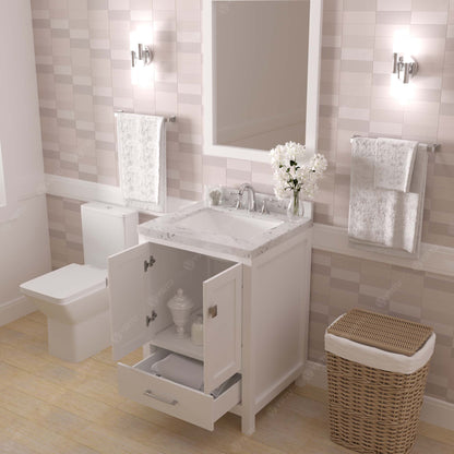 Caroline Avenue 24" Single Bath Vanity Set with Cultured Marble Quartz Top & Rectangular Centered Basin