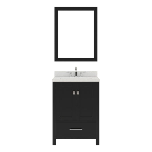 Caroline Avenue 24" Single Bath Vanity Set with Dazzle White Quartz Top & Oval Centered Basin