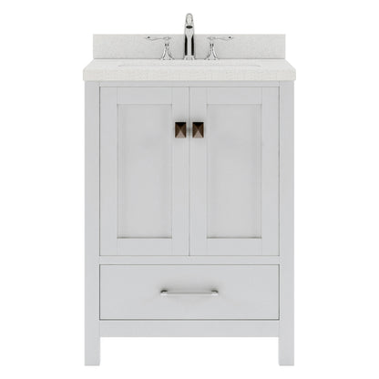 Caroline Avenue 24" Single Bath Vanity Set with Dazzle White Quartz Top & Oval Centered Basin