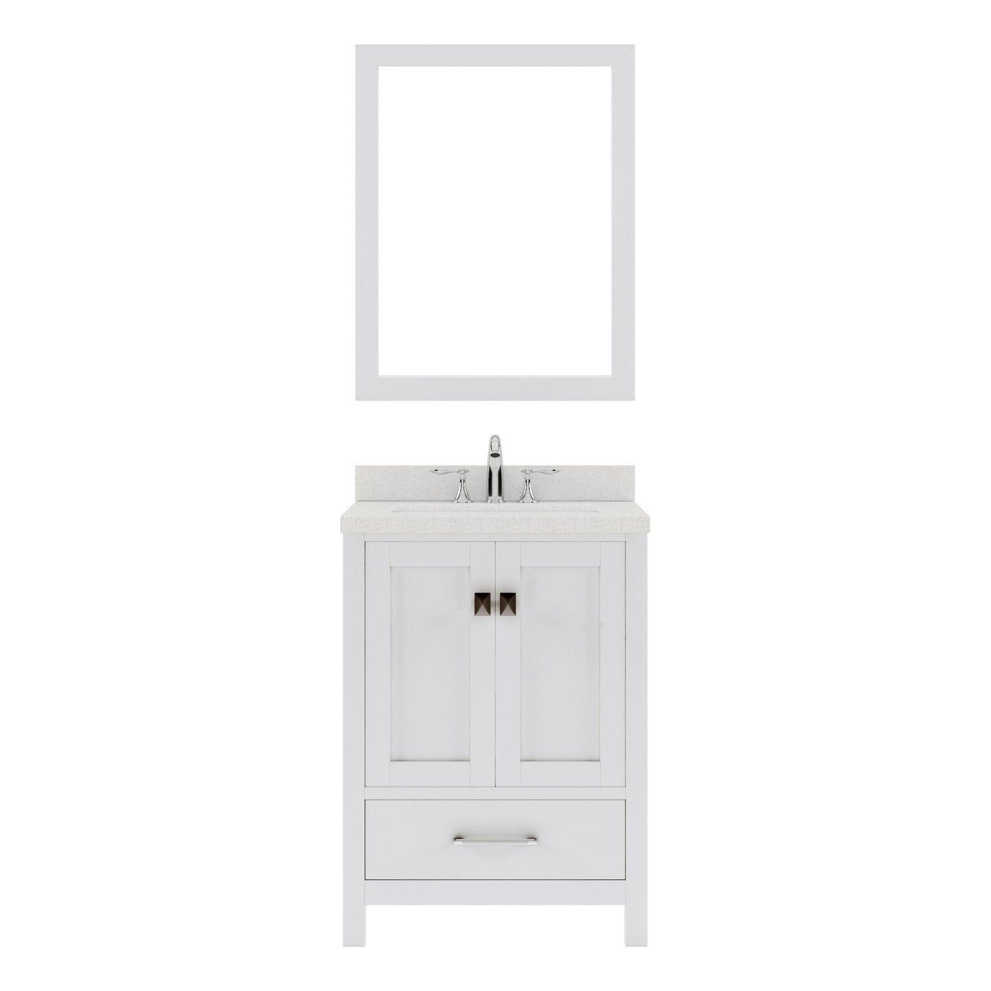 Caroline Avenue 24" Single Bath Vanity Set with Dazzle White Quartz Top & Oval Centered Basin