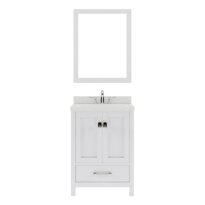 Caroline Avenue 24" Single Bath Vanity Set with Dazzle White Quartz Top & Oval Centered Basin