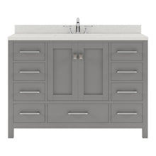 Load image into Gallery viewer, GS-50048-DWQRO-CG Cashmere Gray Caroline Avenue 48&quot; Single Bath Vanity Set with Dazzle White Quartz Top &amp; Oval Centered Basin