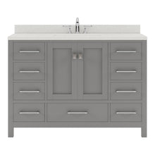 Load image into Gallery viewer, GS-50048-DWQSQ-CG Cashmere Gray Caroline Avenue 48&quot; Single Bath Vanity Set with Dazzle White Quartz Top &amp; Rectangular Centered Basin