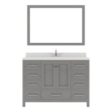 Load image into Gallery viewer, GS-50048-DWQSQ-CG Cashmere Gray Caroline Avenue 48&quot; Single Bath Vanity Set with Dazzle White Quartz Top &amp; Rectangular Centered Basin, Mirror