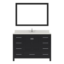 Load image into Gallery viewer, GS-50048-DWQSQ-ES Espresso Caroline Avenue 48&quot; Single Bath Vanity Set with Dazzle White Quartz Top &amp; Rectangular Centered Basin, Mirror