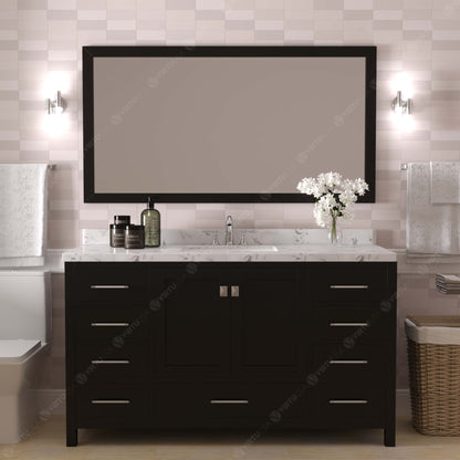 Caroline Avenue 60" Single Bath Vanity Set with Cultured Marble Quartz Top & Oval Centered Basin