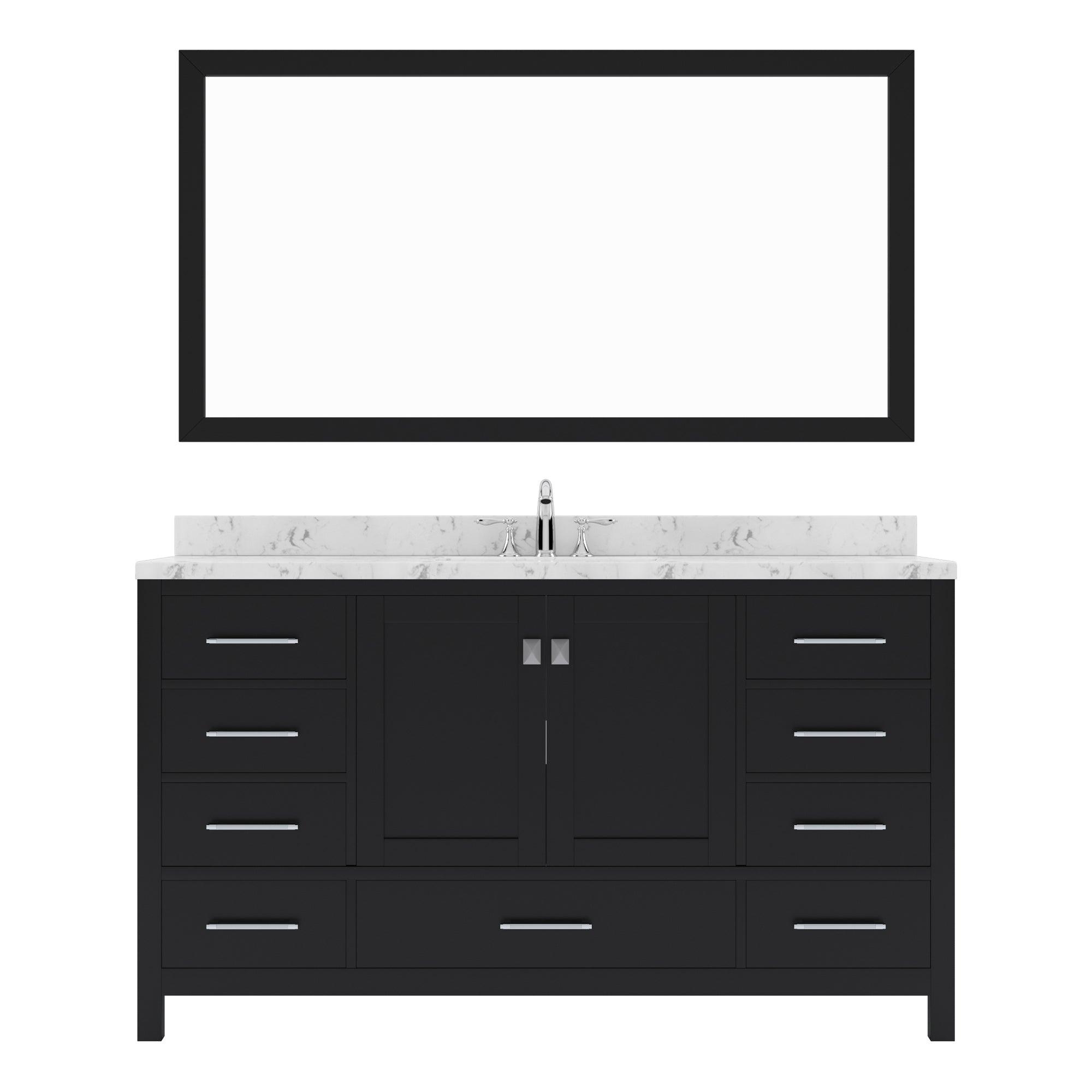Caroline Avenue 60" Single Bath Vanity Set with Cultured Marble Quartz Top & Oval Centered Basin