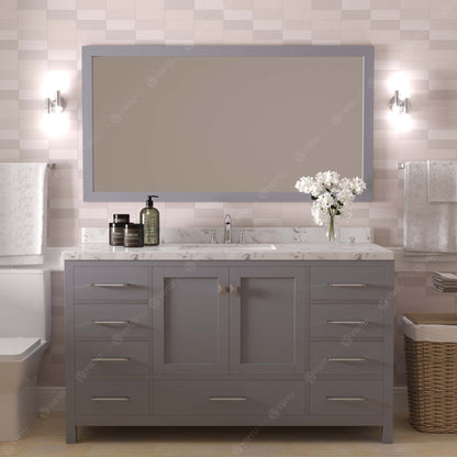 Caroline Avenue 60" Single Bath Vanity Set with Cultured Marble Quartz Top & Oval Centered Basin