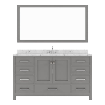 Caroline Avenue 60" Single Bath Vanity Set with Cultured Marble Quartz Top & Rectangular Centered Basin