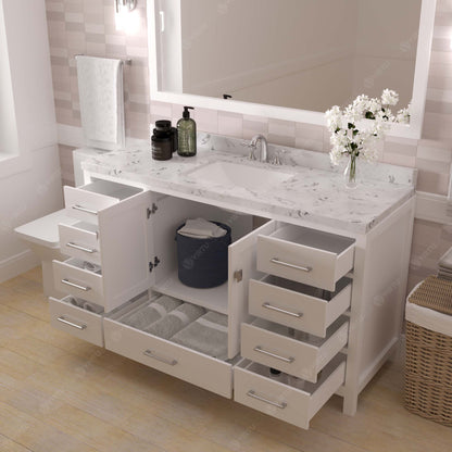 Caroline Avenue 60" Single Bath Vanity Set with Cultured Marble Quartz Top & Rectangular Centered Basin