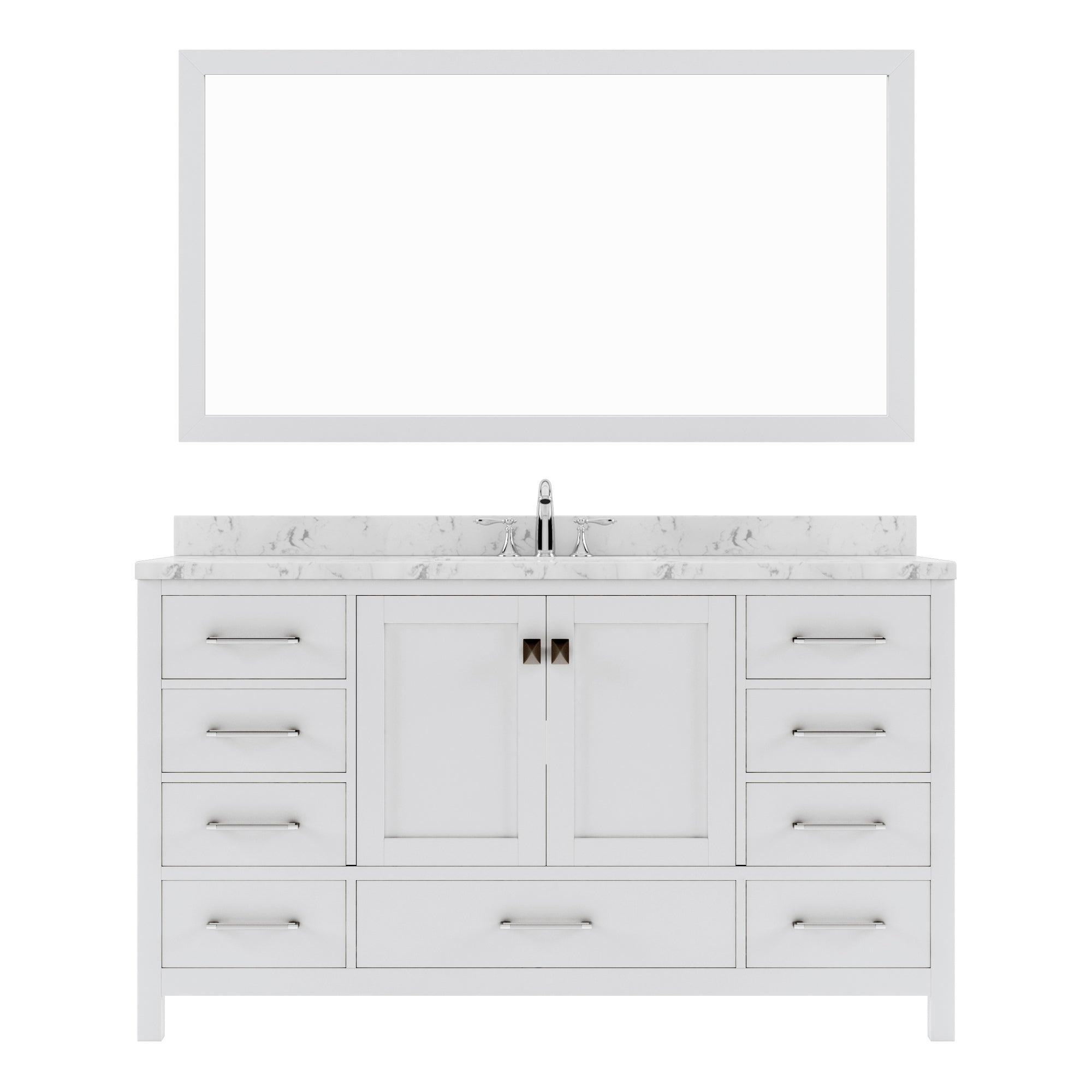 Caroline Avenue 60" Single Bath Vanity Set with Cultured Marble Quartz Top & Rectangular Centered Basin