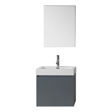 Load image into Gallery viewer, JS-50324-GR Gray Zuri 24&quot; Single Bath Vanity Set with White Polymarble Top &amp; Rectangular Centered Basin, Mirror