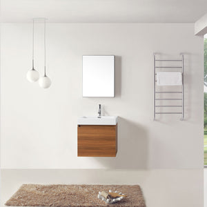 JS-50324-PL  Zuri 24" Single Bath Vanity Set with White Polymarble Top & Rectangular Centered Basin, Mirror