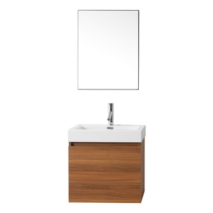 JS-50324-PL  Zuri 24" Single Bath Vanity Set with White Polymarble Top & Rectangular Centered Basin, Mirror