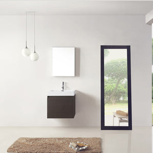JS-50324-WG  Zuri 24" Single Bath Vanity Set with White Polymarble Top & Rectangular Centered Basin, Mirror