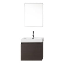 Load image into Gallery viewer, JS-50324-WG  Zuri 24&quot; Single Bath Vanity Set with White Polymarble Top &amp; Rectangular Centered Basin, Mirror