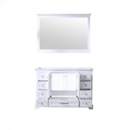 Dukes 48" White, Dark Grey, Navy Blue or Espresso Single Vanity, Available with White Carrara Marble Top, White Square Sink, 36" LED Mirror and Faucet - The Bath Vanities