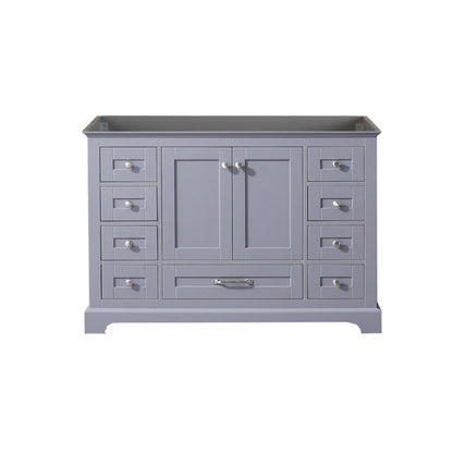 Dukes 48" White, Dark Grey, Navy Blue or Espresso Single Vanity, Available with White Carrara Marble Top, White Square Sink, 36" LED Mirror and Faucet - The Bath Vanities