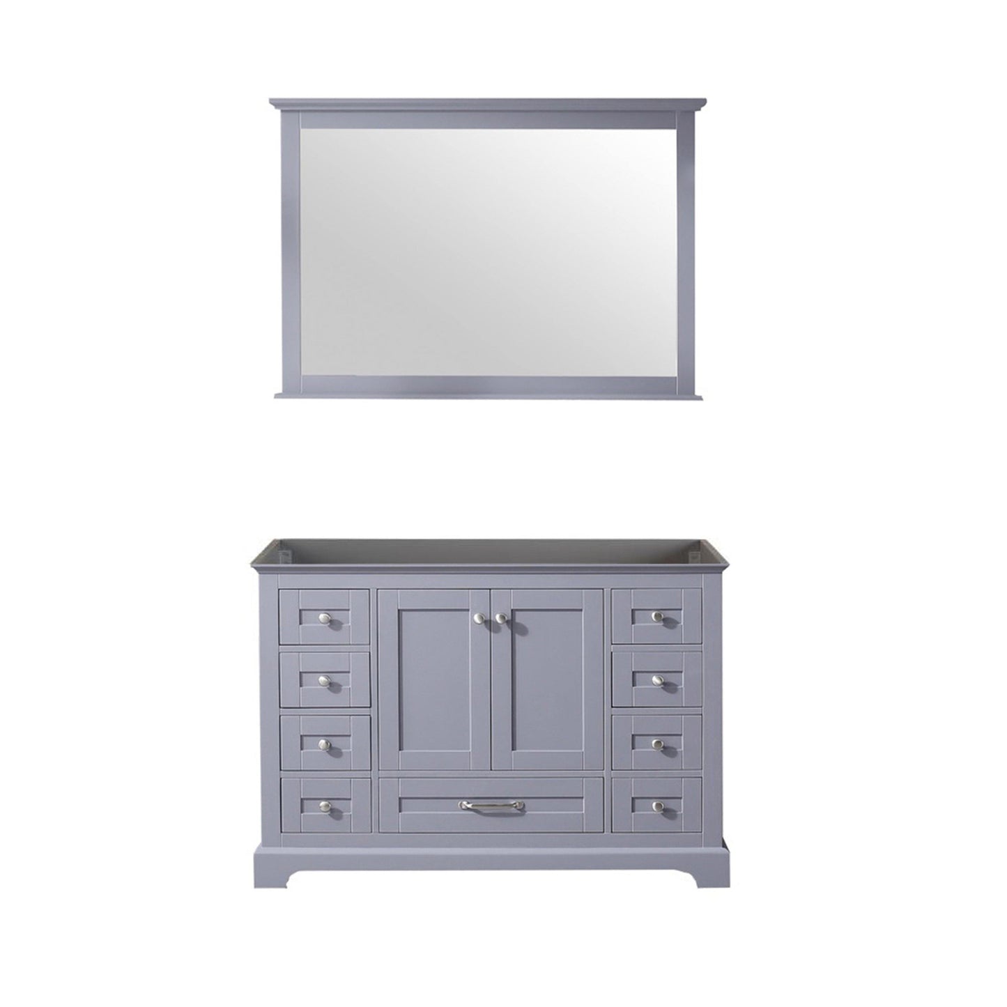 Dukes 48" White, Dark Grey, Navy Blue or Espresso Single Vanity, Available with White Carrara Marble Top, White Square Sink, 36" LED Mirror and Faucet - The Bath Vanities