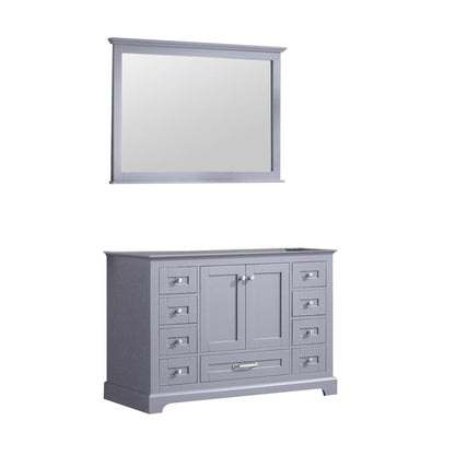 Dukes 48" White, Dark Grey, Navy Blue or Espresso Single Vanity, Available with White Carrara Marble Top, White Square Sink, 36" LED Mirror and Faucet - The Bath Vanities