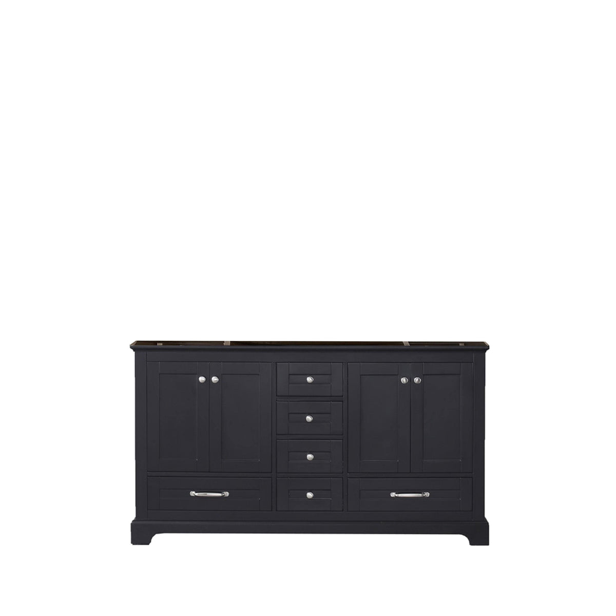 Dukes 60" White, Dark Grey, Navy Blue or Espresso Double Vanity, Available with White Carrara Marble Top, White Square Sink, 58" LED Mirror and Faucet - The Bath Vanities