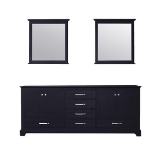 Dukes 80" White, Dark Grey, Navy Blue or Espresso Double Vanity, Available with White Carrara Marble Top, White Square Sink, 30" LED Mirror and Faucet - The Bath Vanities