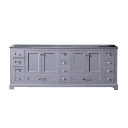 Dukes 84" White, Dark Grey, Navy Blue or Espresso Double Vanity, Available with White Carrara Marble Top, White Square Sink, 34" LED Mirror and Faucet - The Bath Vanities