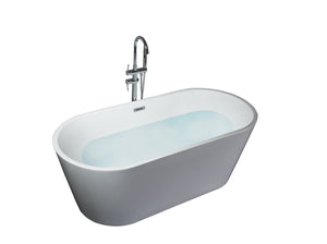Mare Free Standing Bathtub Filler/Faucet w/ Handheld Showerwand in Chrome  - The Bath Vanities