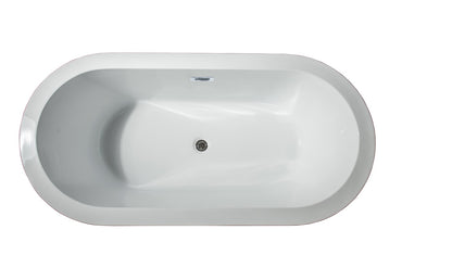 Lure Free Standing Acrylic Bathtub w/ Chrome Drain in size 59" or 67"