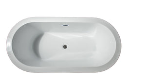 Lure Free Standing Acrylic Bathtub w/ Chrome Drain in size 59" or 67"