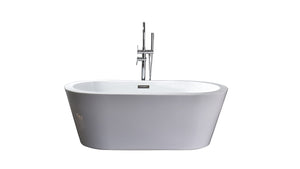 Lure Free Standing Acrylic Bathtub w/ Chrome Drain in size 59" or 67" - The Bath Vanities