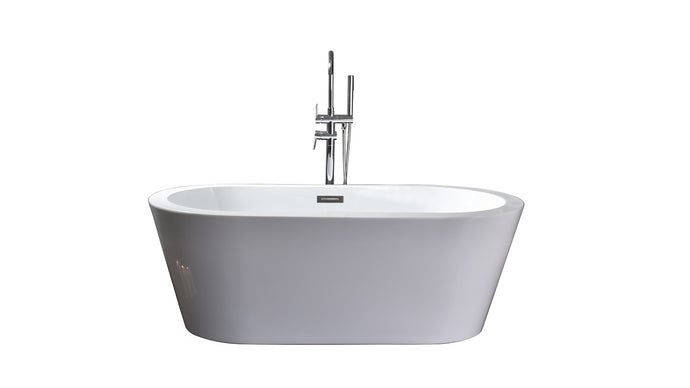 Lure Free Standing Acrylic Bathtub w/ Chrome Drain in size 59