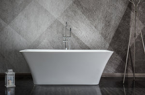 Vinter Free Standing Acrylic Bathtub w/ Chrome Drain in size 59"  - The Bath Vanities