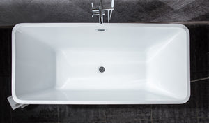 Vinter Free Standing Acrylic Bathtub w/ Chrome Drain in size 59" 0r 67"