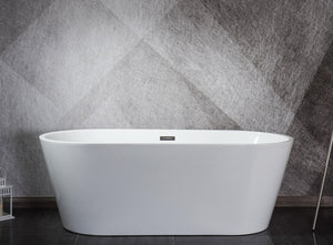 Melina Free Standing Acrylic Bathtub w/ Chrome Drain in size 59" / 63" / 67"
