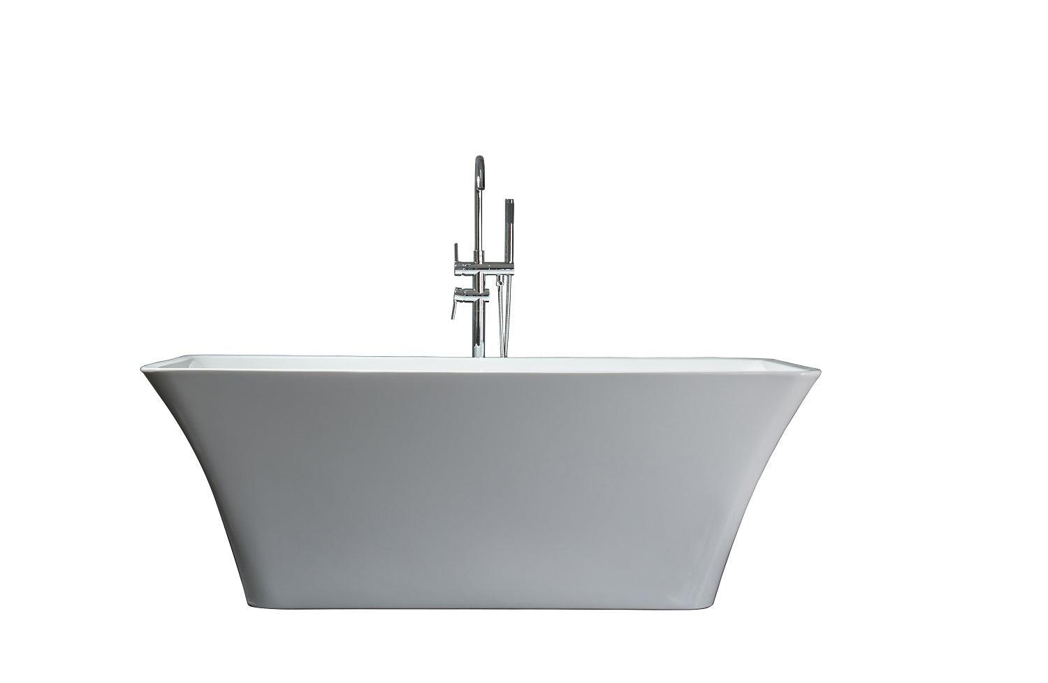 Vinter Free Standing Acrylic Bathtub w/ Chrome Drain in size 59" 0r 67"