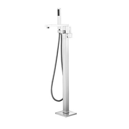 Mare Free Standing Bathtub Filler/Faucet w/ Handheld Showerwand in Chrome - The Bath Vanities