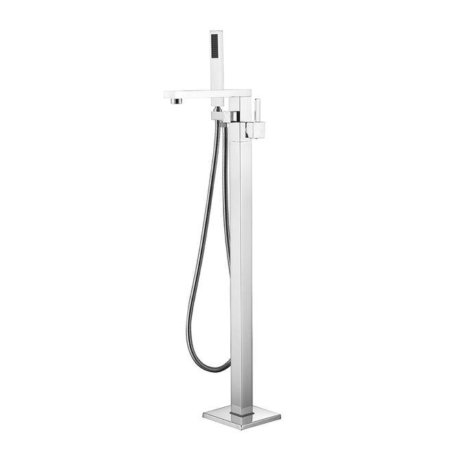 Mare Free Standing Bathtub Filler/Faucet w/ Handheld Showerwand in Chrome - The Bath Vanities