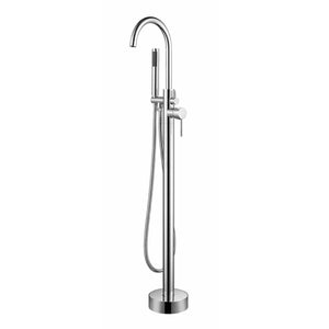 Lago Free Standing Bathtub Filler/Faucet w/ Handheld Showerwand in Chrome - The Bath Vanities
