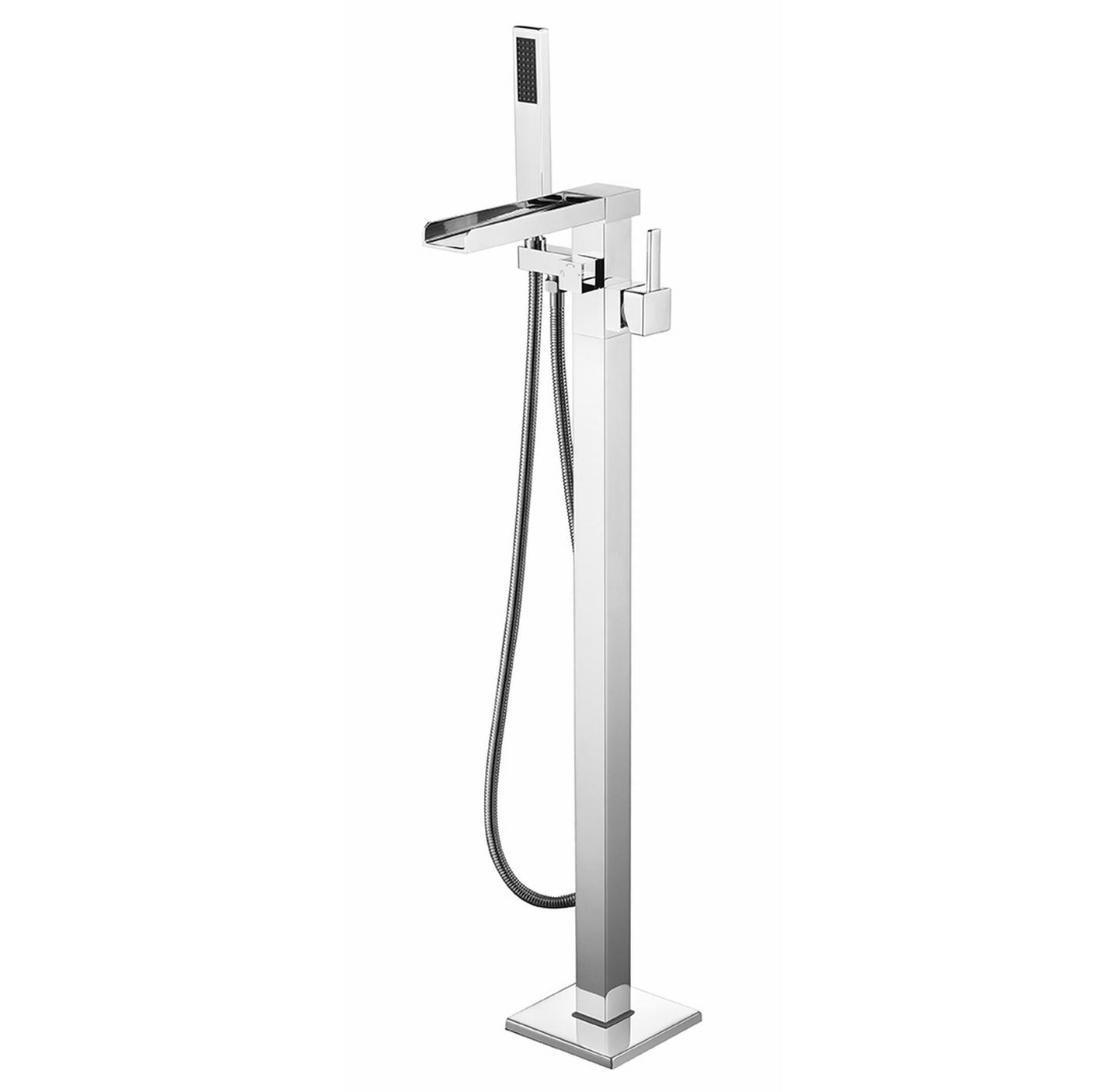 Chrome / Free Standing Bathtub Filler/Faucet w/ Handheld Showerwand - The Bath Vanities