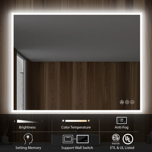 Blossom Beta LED Mirror Frosted Sides 48" x 36" 