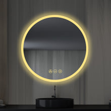 Load image into Gallery viewer, Blossom Orion Round LED Frosted Side Mirror, Adjustable Light, Built-In Defogger, 24&quot;