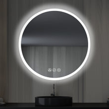 Load image into Gallery viewer, Blossom Orion Round LED Frosted Side Mirror, Adjustable Light, Built-In Defogger, 32&quot;