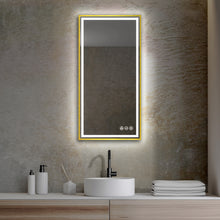 Load image into Gallery viewer, Blossom Stellar LED Mirror, 18&quot;x36&quot;, frame Gold