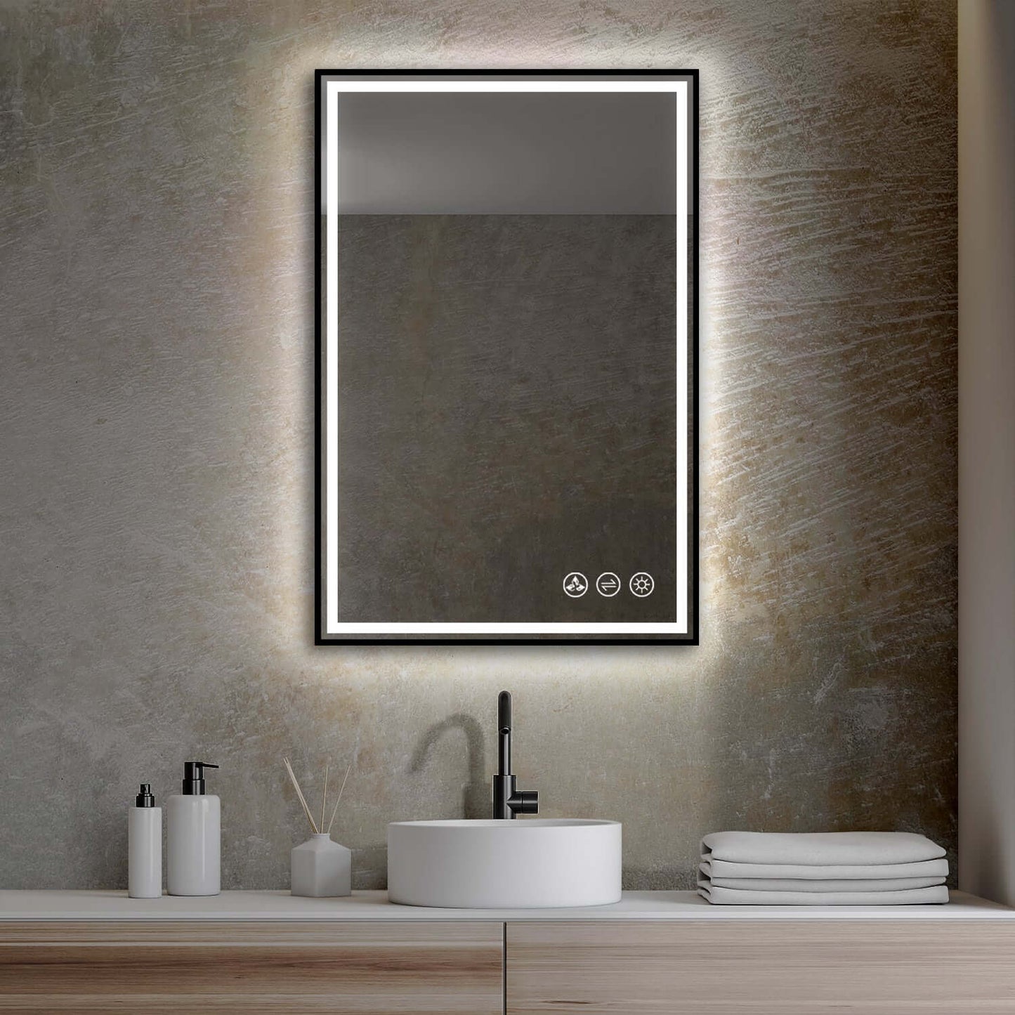 Blossom Stellar LED Mirror, 24"x36", frame Black