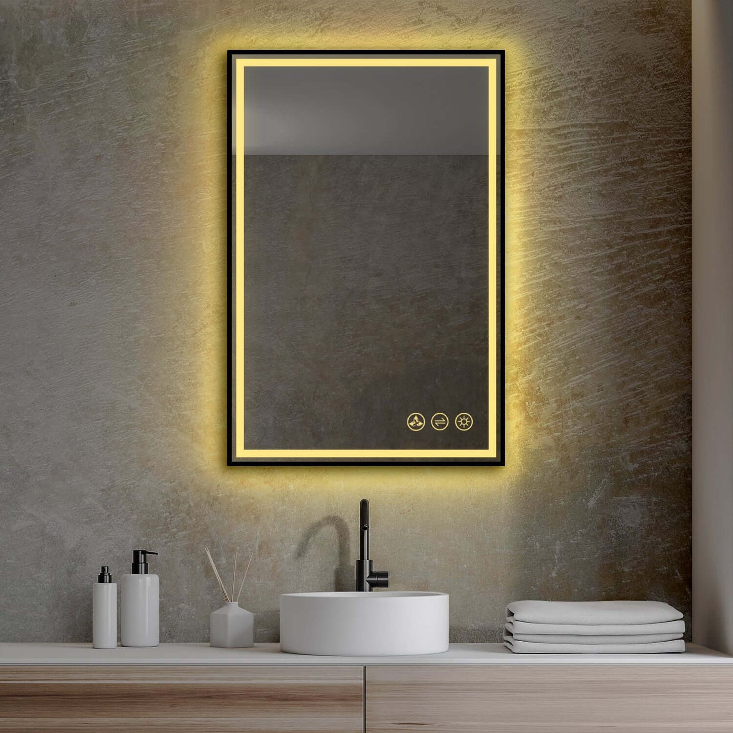 Blossom Stellar LED Mirror, 24"x36", frame Black