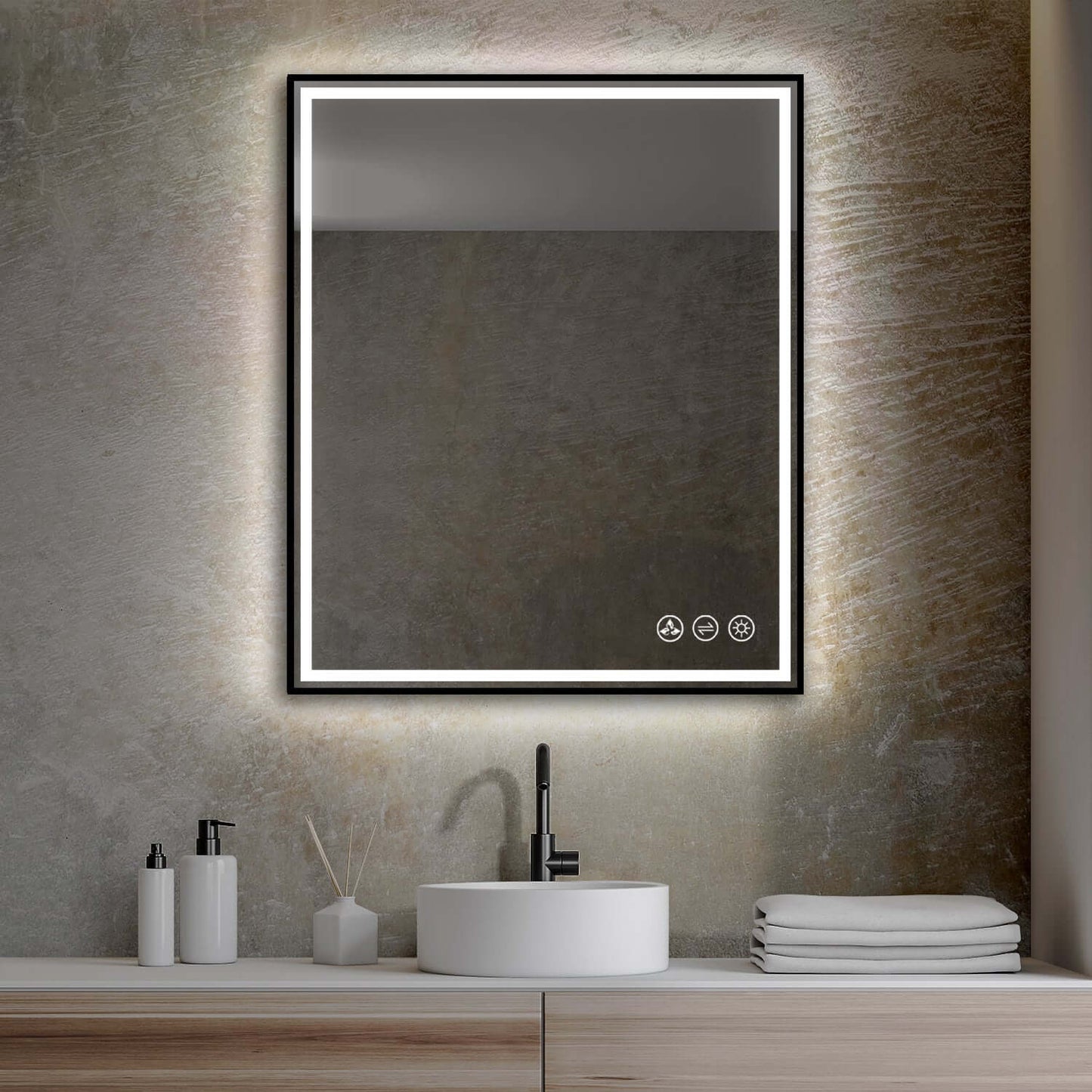 Blossom Stellar LED Mirror, 30"x36", frame Black