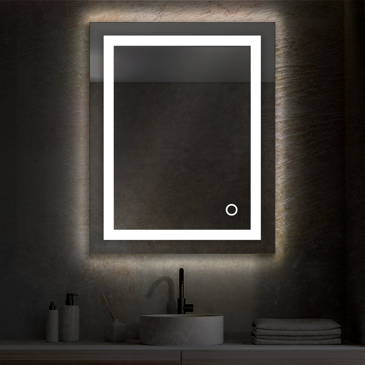 Blossom Lyra, Versatile LED Bathroom Mirror with Touch Control and Built-In Defogger