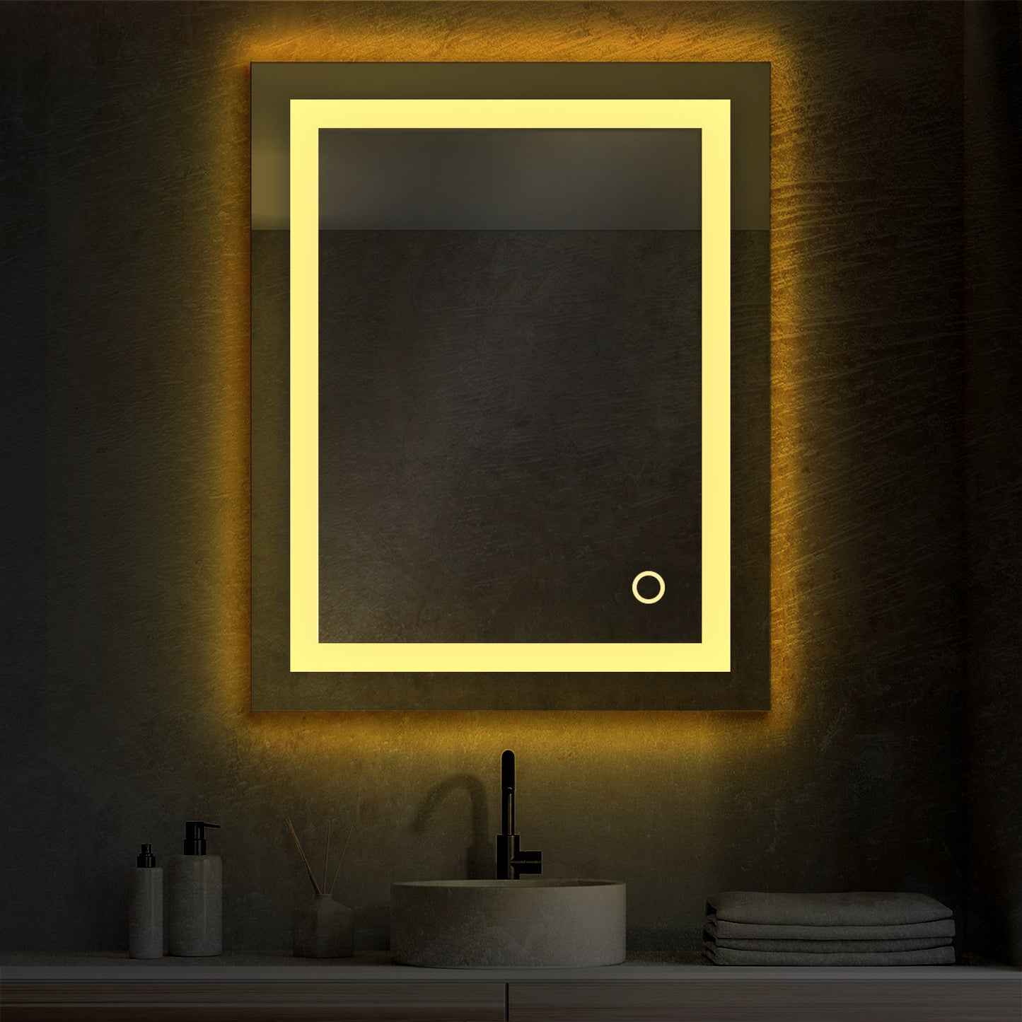 Blossom Lyra, Versatile LED Bathroom Mirror with Touch Control and Built-In Defogger